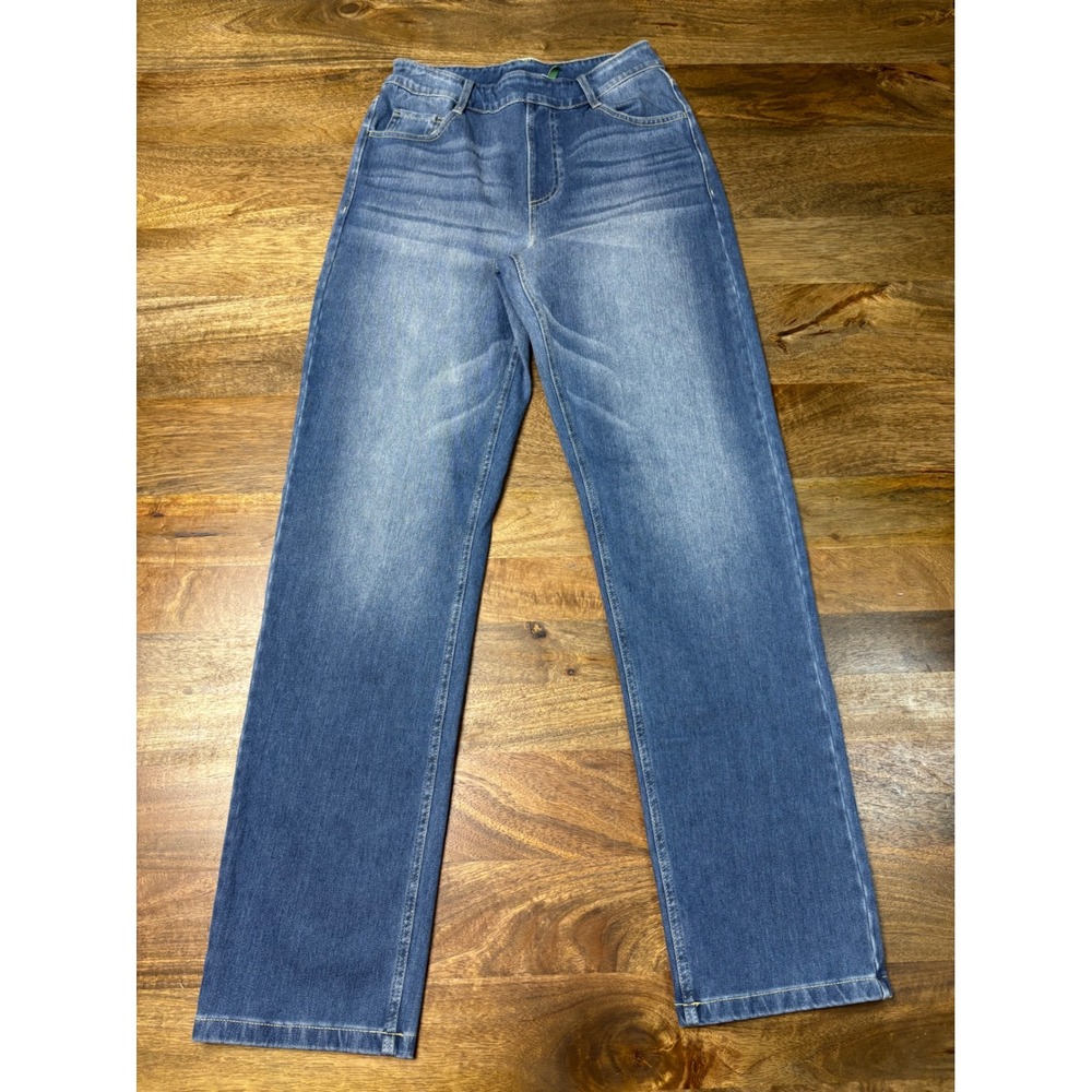 Halara High Waisted Wide Leg Jeans Medium Wash Blue Pull On Size Small